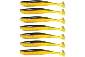 East Rain Appâts Souples Easy Shiner avec Queue pour leurres de pêche adaptés à Tous Les Types de Plates-Formes (PVC,10cm/4.8g,6options de Couleurs,7pcs/Paquet)