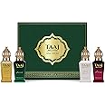 BELLAVITA Taaj Attar | Long Lasting Unisex Gift Set for Man and Woman 4x12ml | Caramel, Lemon, Cinnamon, and Musk | Non-Alcoholic Roll On | Oud, Floral, Musk | Attar for Men and Women