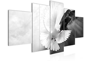 Runa Art - Quadri Sordo 200 x 100 cm 5 Pezzi XXL Decorazione Murale Design Bianco Nero 037851a