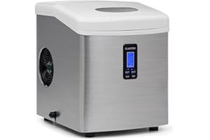 Klarstein Macchina Ghiaccio 3.3L, Professionale, Fabbricatore Ghiaccio Secco Alimentare 15kg, Cubetti di 2 Dimensioni, Display LED, Macchina da Casa per Cocktail