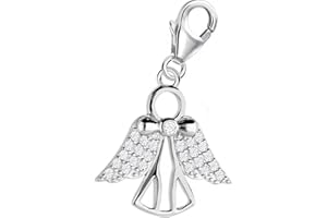 Goldene Hufeisen Charm Anhänger Engel 925 Silber für Bettelarmband oder Charmkette