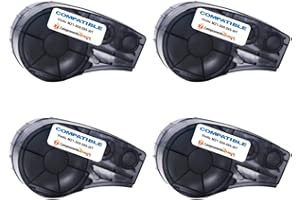 CVT COMPRAVENTATONER CVT - Pack 4x Etiquetas de vinilo (SIN CHIP) compatible para Brady BMP21 Negro/Blanco M21-500-595-WT para impresoras matricial Bmp21-plus, BMP21, PaL, LABPaL, Bmp21-Lab