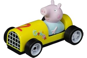 Carrera 20065029 Carrera First tor wyścigowy Świnka Peppa i George przyjemność z jazdy ze świnką Peppą szczegóły ulubione postacie do wielogodzinnej zabawy oryginalna licencja Świnki Peppa