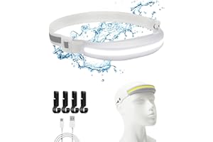 Nalezuns LED Stirnlampe, Wiederaufladbar, Stirnlampe 230° Ultra Weitwinkel, IPX4 Wasserdicht 4 Lichtmodi Stirnleuchte Scheinwerfer, LED-Headlight für Joggen, Campen, Wandern (Weiß)