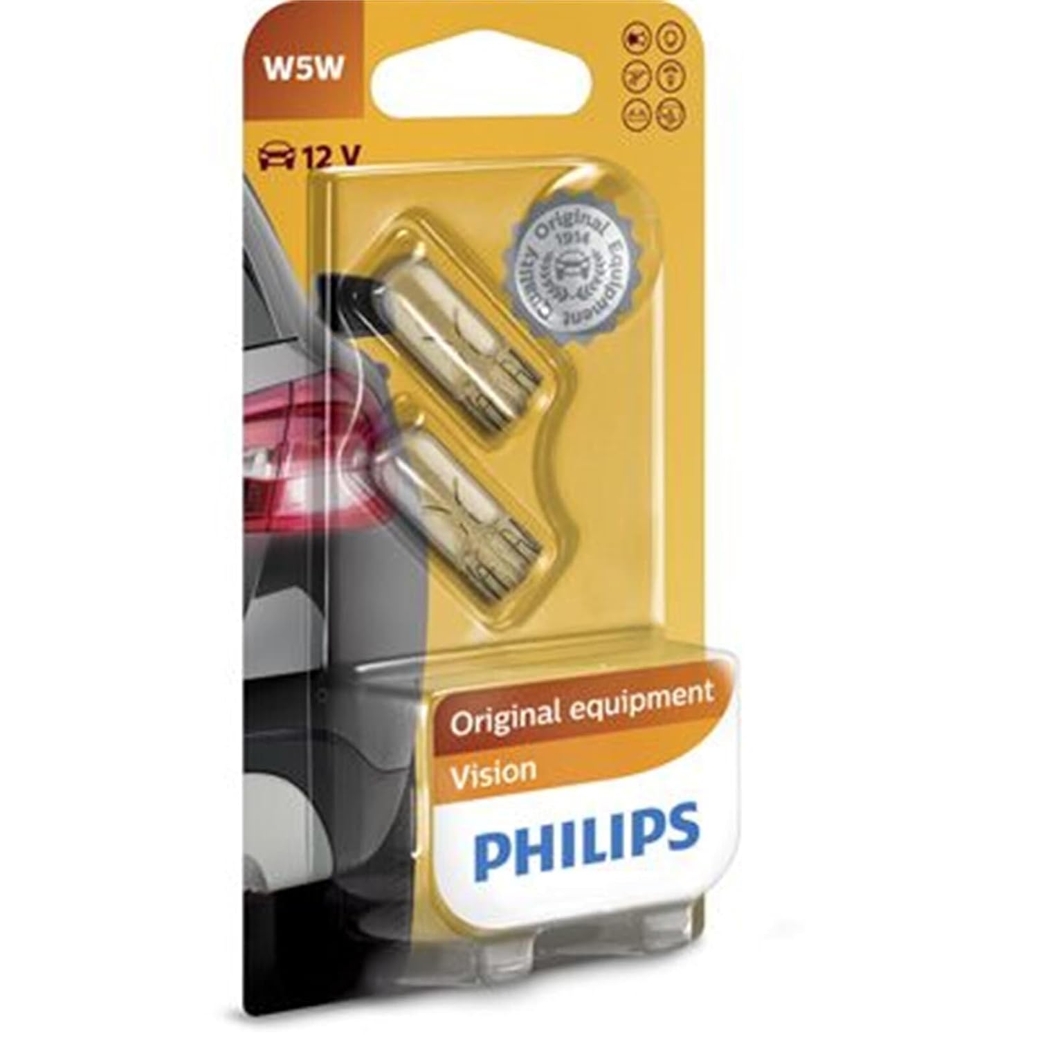 Philips Vision Autolamp W5W - 12 Volt - 5 Watt - 2 Stuks - Warm wit