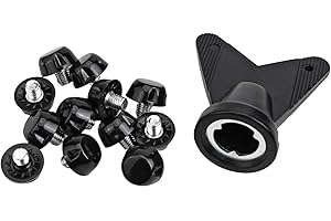 Honseadek 12 tacos para botas de fútbol, picos de repuesto, diseño antideslizante, construcción de metal y plástico, diámetro del tornillo de 5 mm, varias opciones de longitud (7 mm)