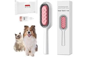 ‎REGAPOG Tierhaarentfernungskamm mit Wassertank, Kolibrinbürste Katzenhaarbürste, Katzen Bürste Reinigungsbürste für Tierhaare, Tierhaarentferner mit Wassertank für Katzen Haarentfernung (langes rosa)