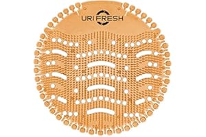 Urinal Screen & Deodorizer (10 pack With Gloves) 3.0 Urinal Mat Mango by Uri-Fresh (Mango) With Gloves