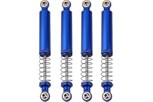 Pothyes 4pcs Metal Alloy Oil Shock Absorber Damper 70 80 90 100 110mm Outer Spring for 1/10 RC Crawler Axial SCX10 i ii iii Capra Tamiya CC01 D90 TRX4 HPI Upgrades (blue, 100mm)