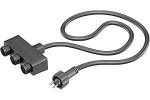 PARLAT ledscom.de Distribuidor de 3 vías para sistema enchufable NEMO IP44, 1m, negro