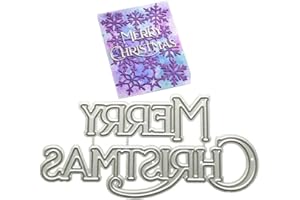 PPMTER Merry Christmas Metal Die Cuts, Hollow Merry Christmas Letters Cutting Dies Stencils DIY Scrapbooking Album Decorative Embossing Paper Card Making