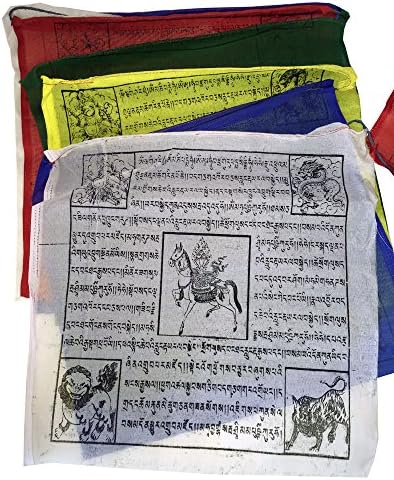 Songkran Nepalese Prayer Flags - 25 Extra Large Colorful Quality Flags - 9.2 Meter Long Strand
