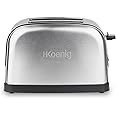 H.Koenig Tostapane Grill in acciao Inox 2 Fette TOS7 Ampie Fessure, 6 Livelli di Doratura, Scongelamento, Tostatura rapida e 