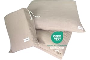 LeySi Bettwäsche 135x200 cm Doppelte Musselin 100% Baumwolle Allergiker Atmungsaktiv Öko-TEX 100 Zertifiziert Traumhaft Weich Kuschelig Bettbezug verdeckter Reißverschluss 2 teiliges Set