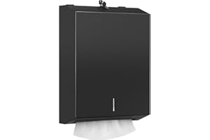 ‎NICEME NICEME Papierhandtuchspender, Handtuchspender für Papierhandtücher Mit Schloss, für H2- und Z-Falz-Gewebe, Bietet Platz für 350–550 Blatt, Geeignet für Büros, Hotels und Restaurants, Schwarz