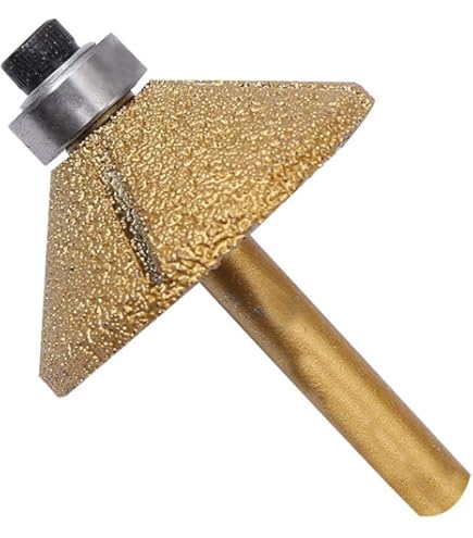 Sourcing Map Lot De 2 Fraises à Défoncer Droites à Profil Diamant 8 Mm De Diamètre Tige 1/2" Grain 46 Utilisation Humide Et Sec Roue Profilée Pour Marbre, Quartz, Pierre, Carrelage