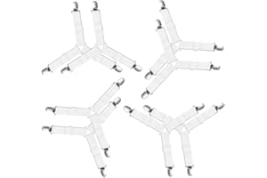 PAMIYO 8 Stück 3-Wege Verstellbare Bettlakenspanner, Weiß Elastisch Verstellbare Bettlakenclips Spanner Bettlakenspanner Tischtuchspanner, für die Ecken von Bett, Matratze oder Sofa (14-25cm)