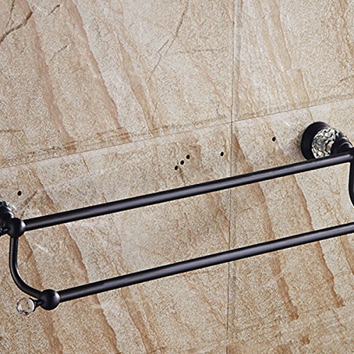 Preisvergleich Produktbild Schwarzes Europäisches Volles Kupfernes Badezimmer-Doppelt-Stab-Tuch-Zahnstange