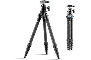 SIRUI 127cm Treppiede Fotocamera Carbonio Fibra AM-225, Portatile Treppiede da Viaggio con Testa a Sfera B-00K e Piastra a Sgancio Rapido, Cavalletto Fotografico per Videocamera, Carico Massimo 6KG