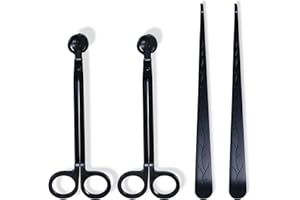 JULWHISPER 4PCS Candle Tools Set, Candle Wick Trimmer, Candle Cutter, Candle Dipper Accessory Set (Black)