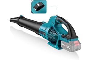 XOEMINOR Soffiatore di Foglie senza Fili Adatto per Batteria Makita 18V, 240 km/h Soffiatore Batteria, 1500 W Motore Senza Spazzole, 6 Velocità Regolabili, Soffiatore Elettrico per la Cura del Prato