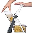 Luckyrao Adjustable Mandoline Slicer Safe Vegetable Slicer Food Chopper Vegetable Cutter Quick Dicer Fruit French Fry Julienne (Gray)