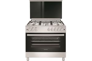 Westpoint 90X60 Cm Freestanding Gas Cooker with 5 Burners Cast Iron Support, Large Capacity Oven with Fan, Grill Function,Timer, Full Safety, Double Glass Oven Door, Auto Ignition, WCLR-9650G0CIID