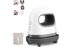 LEAZZLE Mini prensa de calor, máquina de trazar, prensa de transferencia con base de seguridad aislada, prensa de planchado para camisetas, zapatos, manualidades, pequeños proyectos de vinilo HTV, gris