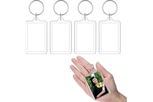 Jaimela 4Pcs Acrylic Double Sided Blank Picture Keychain, Small Picture Frames Keychains, Shatterproof, Making Them Ideal For Schools, Shops, Events, Promos, Gifts, Tags And Souvenirs