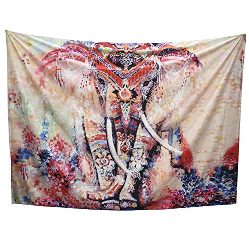 Arfbear Elephant Tapisserie, tentures murales rose et violet Hippie trippy grandes nappes mur tapisserie pour chambre 59 * 83.9 inches
