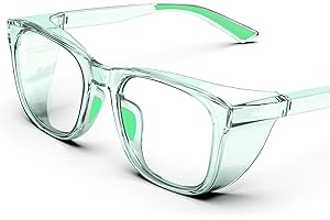 TOREGE Gafas protectoras transparentes con protectores laterales, antivaho y antiarañazos con agarres antideslizantes y protección UV completa - Gafas protectoras ideales para mujeres y hombres