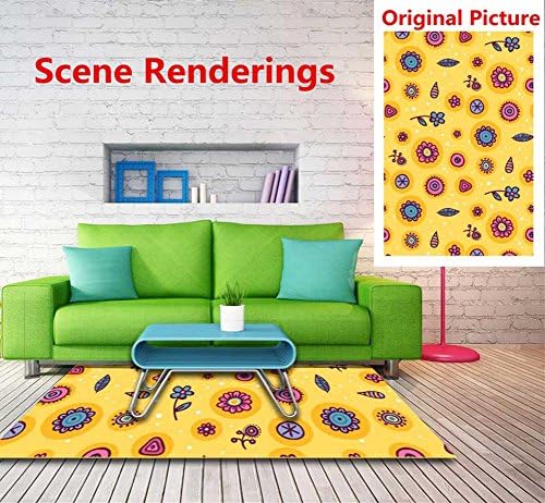 YYH Simulation Cartoon Carpet Small Fresh 3D Floor Stickers Skid-proof Removable Wear Resistant 100*150cm , 2 sets , 100*150cm