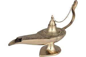 JMD HANDCRAFTED Quemador de incienso, latón, diseño de lámpara de genio de Aladín, 8-Zoll-