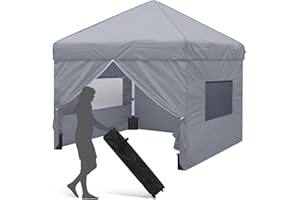 Gazebo, Leadyeah Pop up Gazebo with Sides 3mx3m, Heavy Duty Pop up Gazebo with Roller Bag, Fully Waterproof, 50+UV Protection for Camping, Party, Outdoor Activities Grey