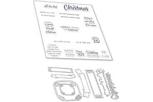 ‎ARUIEYS 2024 Neue Metall Schneiden Sterben Und Stempel Set,Weihnachten Silikon Klar Stempel Für DIY Geburtstage Scrapbooking Kunst Handwerk Supplies Stamping (Z9323-stempel und Stanzformen Set)