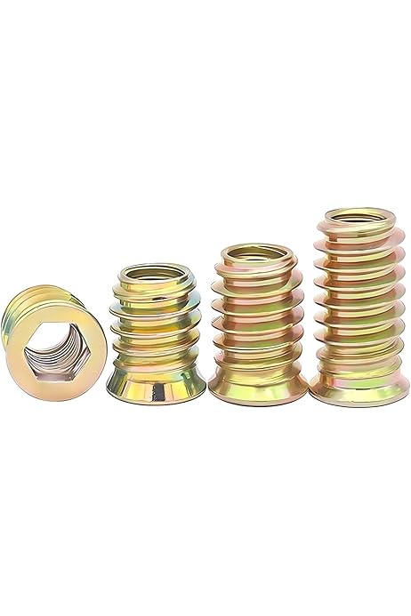 50 Dadi Per Mobili M4 X 8 Mm In Lega Di Zinco - Inserti Filettati Per Legno | Boccole Per Assemblaggio Fai Da Te