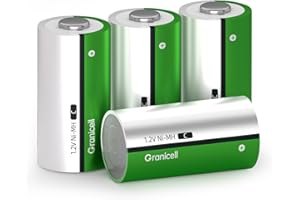 Granicell C Wiederaufladbare Batterien Hohe Energie 5000mAh, NiMH C-Zellen Batterie 4 Stück