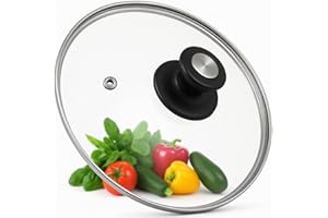 CHEFZOCO Tapa de Cristal para sarten, Tapa de Vidrio Multiusos, Tapadera de Cristal para Olla, Tapa de Cristal con Mango, Tapa Cacerola, Resistente Altas temperaturas, Apto para 32 cm