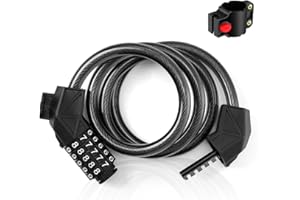 CHGANG Bike Lock Combination Lock 5 Digit |1.2M X 12mm| Heavy Duty Bike Locks High Security - Anti Theft Bicycle Lock for Motorcycle Bike, Electric Bike, Skateboards, Strollers