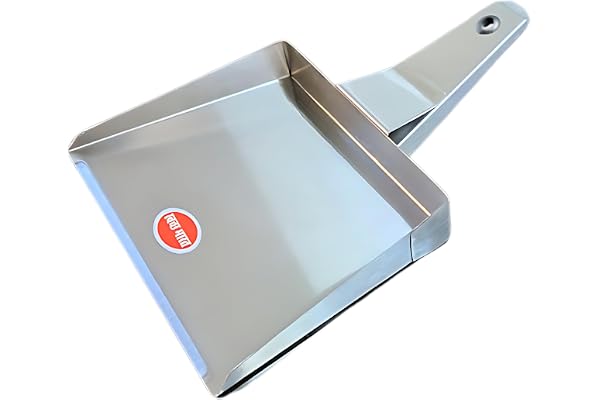 VDM Sign Stainless Steel Dustpan, Durable and Long Lasting, Regular Size Cleaning Dustpan, Dustpan with Easy Grip, Ideal for Home Cleaning Tasks, Pack of 1
