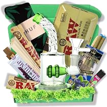 Smoke Box - Coffret Cadeau Fumeur Avec Accessoires (feuilles, Grinder, Briquet, Filtres, étui, Plateau)