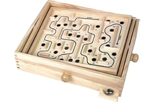 Tobar Drewniany labirynt Marmur Zabawka Labirynt, Brązowy