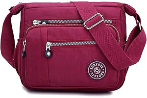 SILVERTREE Womens Multi Pocket Messenger Cross Body Bag Travel Bag Casual Cross Body Bag Shoulder Bag Handbag for Shopping Travel Hiking Daily