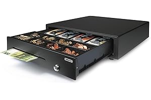 Safescan LD-4141 tiroir-caisse faible usage qui stocke votre argent en toute sécurité - Tiroir avec 4 emplacements billets et 8 emplacements pièces - Connexion RJ-12 - Tiroir de 41 x 41.5 x 11.5 cm