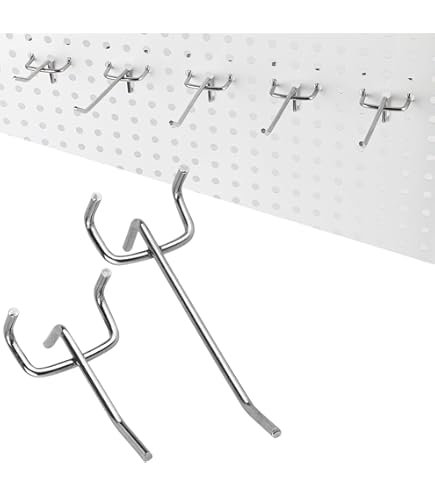 Set 32 Ganci Per Pannelli Forati Sgehai - 16 Da 10cm E 16 Da 5cm, Acciaio Inox, Per Garage E Cucina - Foto 11