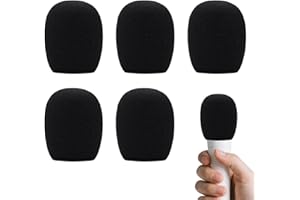 VTYTZZ 5 Pièces Housse De Microphone En Mousse Epaisse,Mousse Micro Anti Bruit,Bonnette Micro En Mousse,Mousse Micro,Pour Ktv, Performance Scène, Activités Extérieures,Blue Yeti,Yeti Pro,Shure(Noir)
