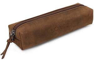 OTTO ANGELINO Londo Astuccio in Vera Pelle con cerniera, portapenne, borsa per cartoleria