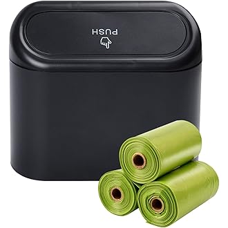 Pattumiera Per Auto Con Coperchio - Compatta, Impermeabile, Con Sacchetti Inclusi, Nero - Foto 9