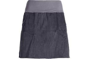 Vishes - Alternative Bekleidung - Cordrock Damen Knielang Breiter Bund Taschenrock Röcke Cord