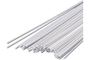 SHOUCAN ABS Massiver Vierkantstab Länge 500mm Seitenlänge 1-4mm Geeignet Für Architekturmodellbau DIY Weiß,1×1×500mm (96pcs)